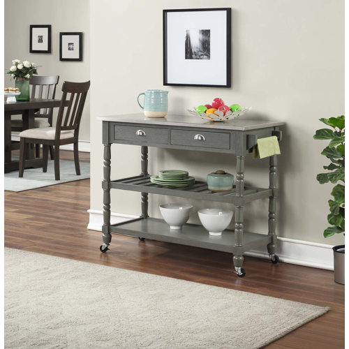 Alcott Hill® Celia 45" Kitchen Cart with Stainless Steel Top and